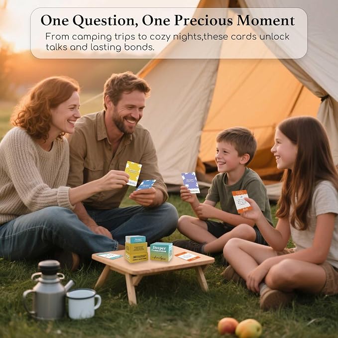 160 Conversation Cards, Family Edition, Meaningful Talk for Family Dinners, Perfect for Families, Adults, Teens, Kids, Game Nights, Gatherings, Prompts for Meaningful Connections