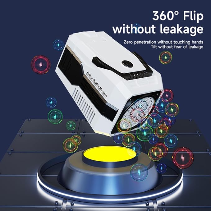 2026 Bubble Blower with LED Lights Automatic Bubble Machine Operated by USB or Battery,for Wedding/Outdoor Party Essential Toy Kids Birthday Gift