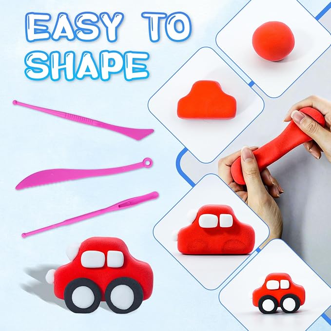Air Dry Clay-108 Pack 36 Colors Modeling Clay for Kids, Boys and Girls, Air Dry Clay Bulk Kit for Adults with 3 Sculpting Tools and Instructions, Safe, Non-Toxic, DIY Model Magic Clay Gifts Kids Toys