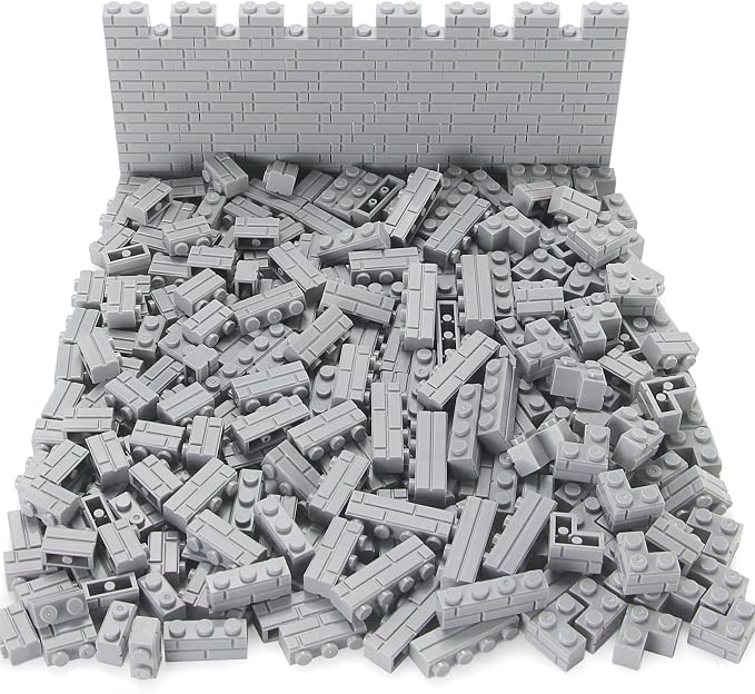 260 Pieces Masonry Profile Bricks Set Building Blocks for Wall Parts and Pieces Diverse Bulk Toy Kit Compatible with Major Brands (Gray)