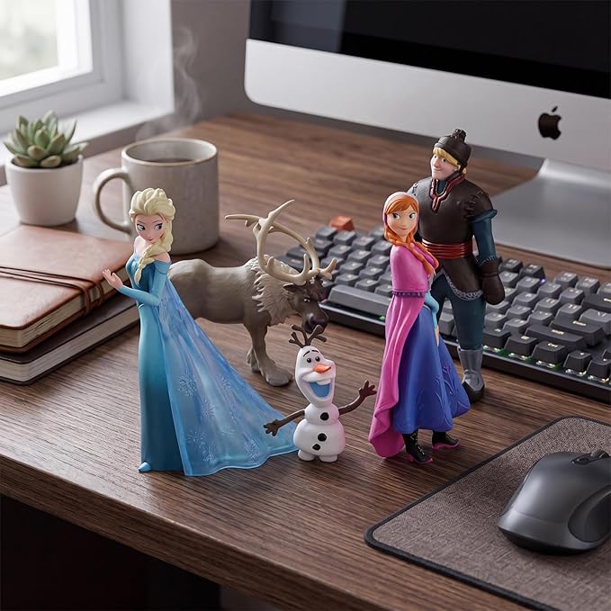 5Pcs Frozen Collectible Figures, Exquisite Model Ornaments, Creative Anime Peripheral Gifts for Fans