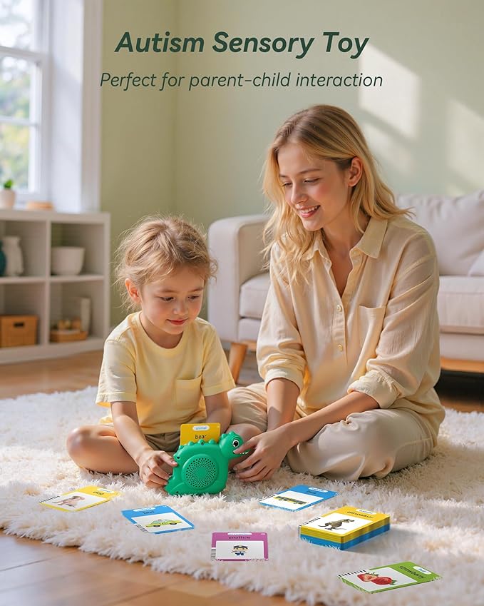 Talking Flash Cards for Toddlers 1-3, Montessori Learning Toys with 224 Words, Pocket Speech Toys for Language Development, Speech Therapy Toys, Children's Sensory Learning, Gifts