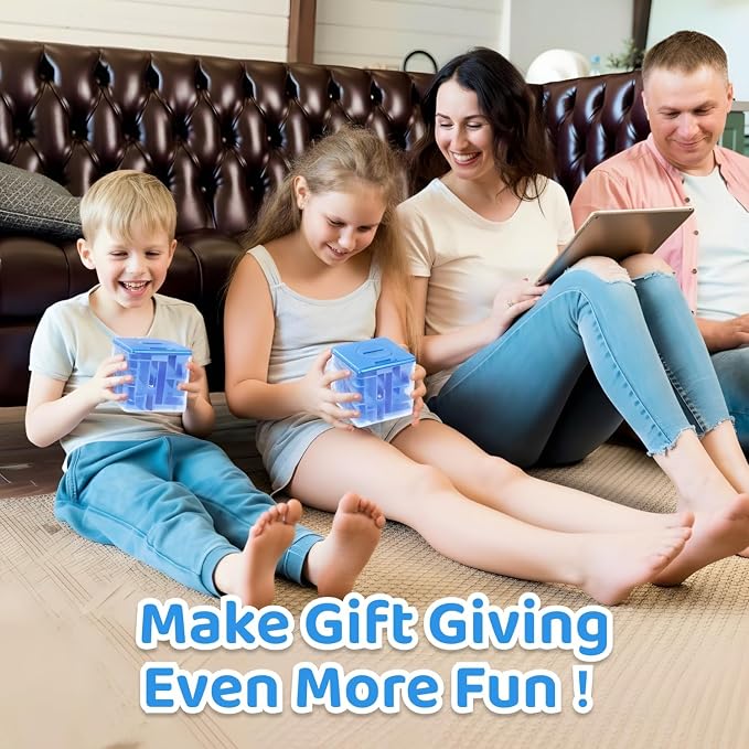 2 Packs Money Maze Puzzle Boxes Blue & Pink, Money Gift Boxes for Cash Pop Up, Money Puzzle Box for Cash Gift Kids Adults