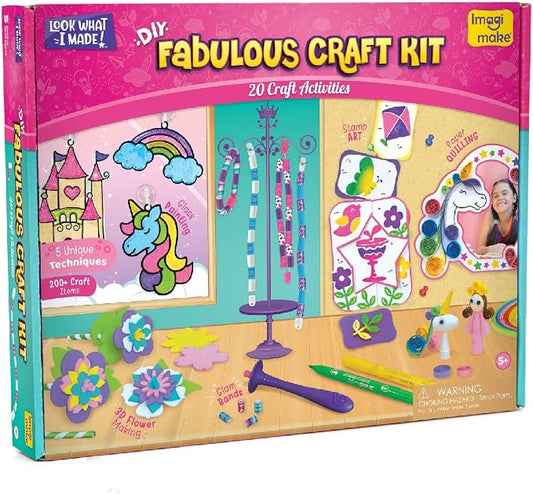 Imagimake Fabulous Craft Kit | 20 Art and Craft Activities - Creative Toy & DIY Set | Creative Toy & DIY Set | Arts and Crafts for Kids | Activity Craft Kits 6-8 | Gifts for 5 6 7 8 9 10 11 12 Years