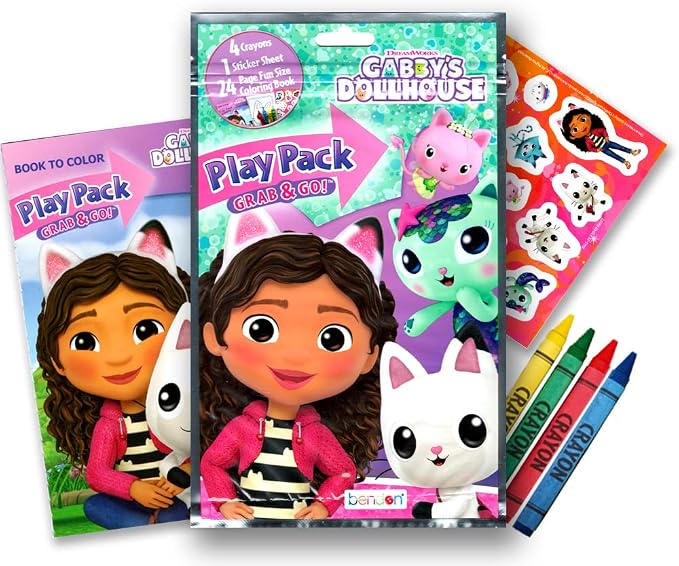 Gabby's Dollhouse Coloring Acitivty Book Set for Kids, Girls - Bundle with PlayPack, Kids Coloring Book and More
