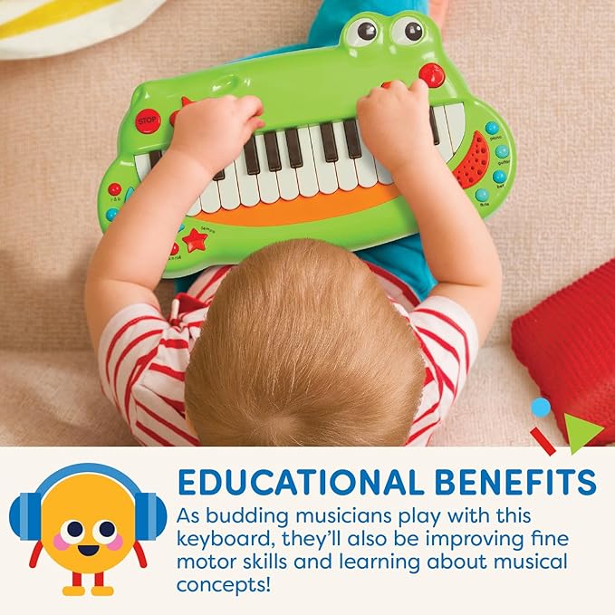 Battat – Toddler Musical Instrument – Animal Keyboard Piano with 5 Settings – Crocodile Piano – 2 Years+