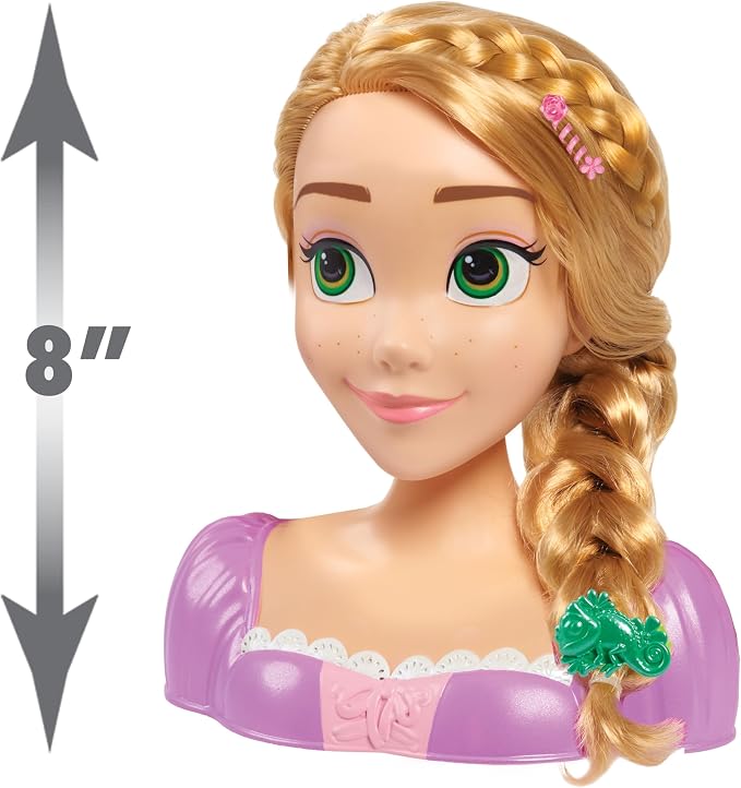 Disney Princess Rapunzel Styling Head, 14-pieces, Pretend Play, Kids Toys for Ages 3 Up by Just Play
