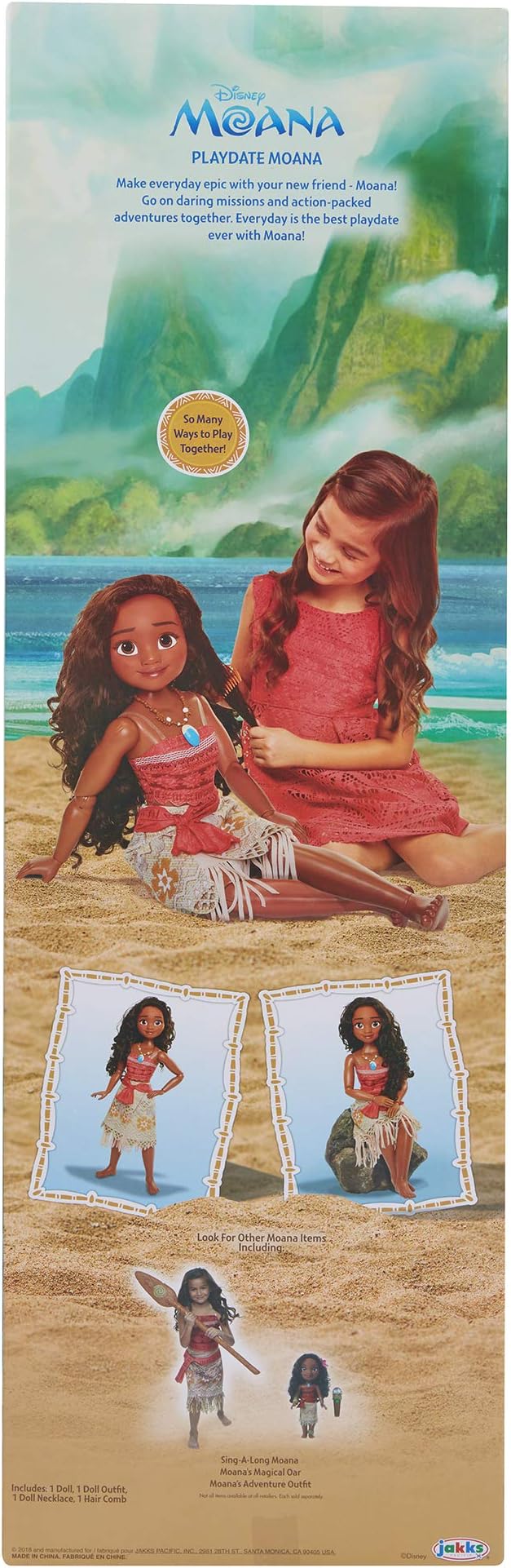 Disney Moana Doll 32" Tall Playdate Perfectly Poseable Doll, Includes Hair Comb, Playdate Moana Fashion Doll, Moana Doll Stands 32 Inches Tall! Great Gift for Girls