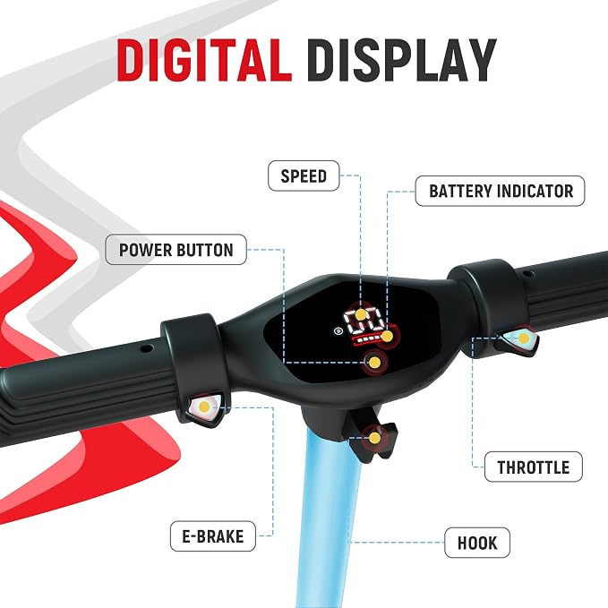 Foldable Electric Scooter for Kids, with Bright Front LED Lights,Shining Pedal, LED Display, Dual Brakes 200W Motor Kids Electric Scooter, UL2272 Certified
