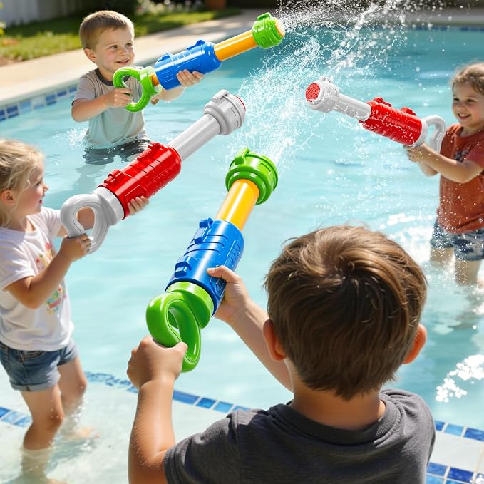 4 Pack Water Guns for Kids Adults, Summer Outdoor Water Toys Swimming Pool Game, Beach Water Game Fighting Play Pool Toys for Boys Girls Kids Ages 4-8, 8-12
