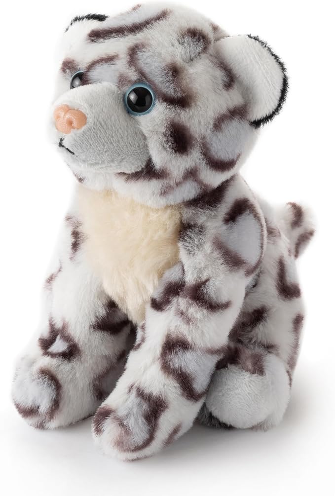 The Petting Zoo Snow Leopard Stuffed Animal Plushie, Gifts for Kids, Wild Onez Babiez Zoo Animals, Snow Leopard Plush Toy 6 inches