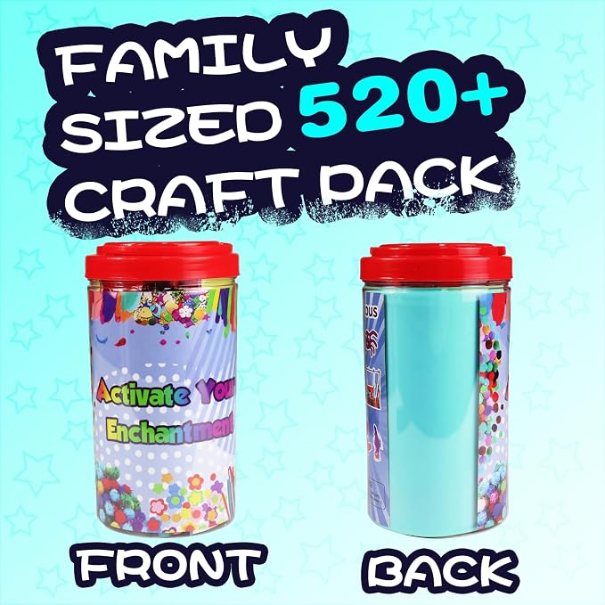 ANTDECOUS Arts and Crafts Supplies Kit for Kids - 520+PCS Craft Supplies & Materials for Kids Creative Art Birthday Holiday Gift Craft Kits for Girls Boys 4+ 5 6 7 8 9 Year Old