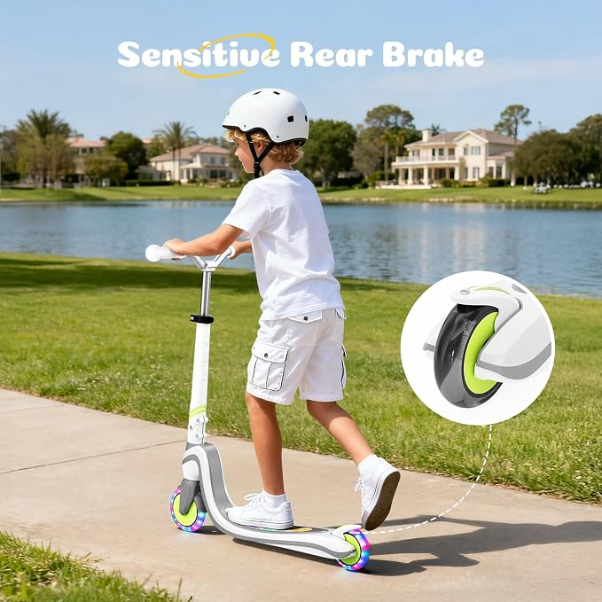 Tonbux Scooter for Kids with Light-Up Wheels & Deck, Adjustable Heights 2 Wheel Kids Scooters for Kids 5-7, Toddler Scooters with 4 Lighting Modes Deck