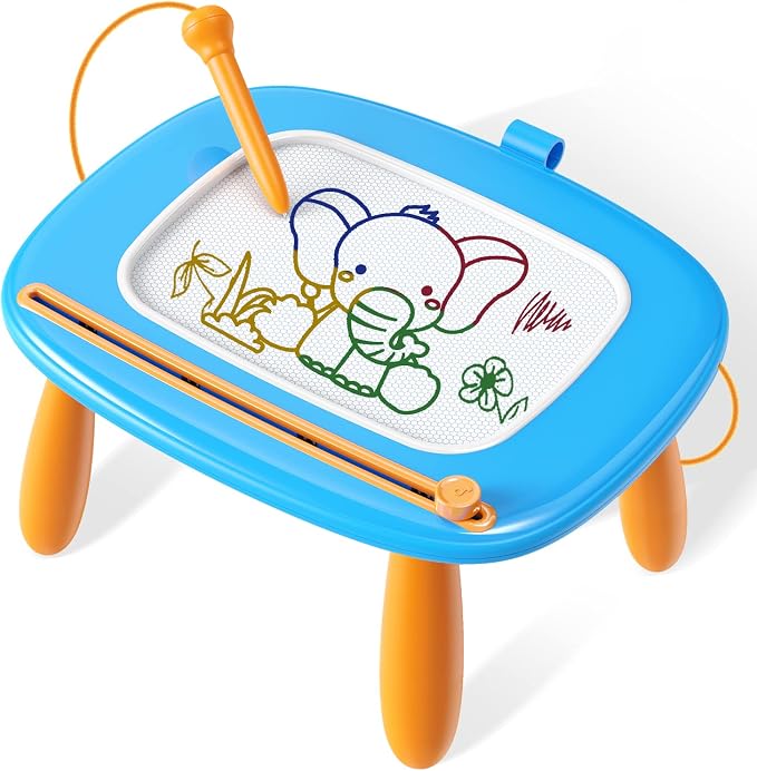 Seimome Toddlers Toys Ages 1-3, Magnetic Drawing Board, Doodle Board Pad Learning and Educational Toys for 18 Months Baby, 1-3 Yr Kids Birthday Gifts- Blue