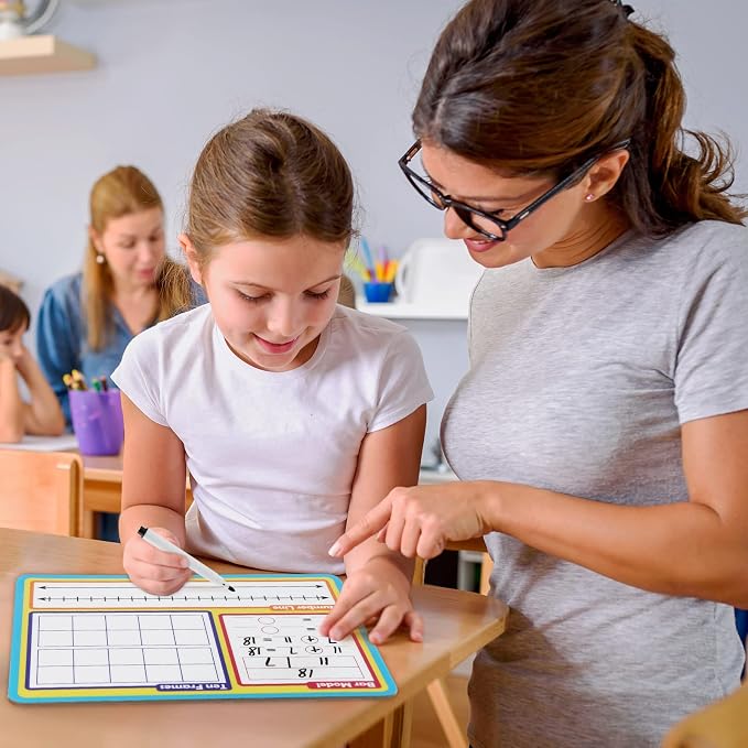 Dry Erase Number Line Whiteboard, 9" x 12" Double-Sided 120 Number Chart, Math Manipulatives White Board for Kids Students, Classroom and Home, Small White Board Dry Erase (Number Line)