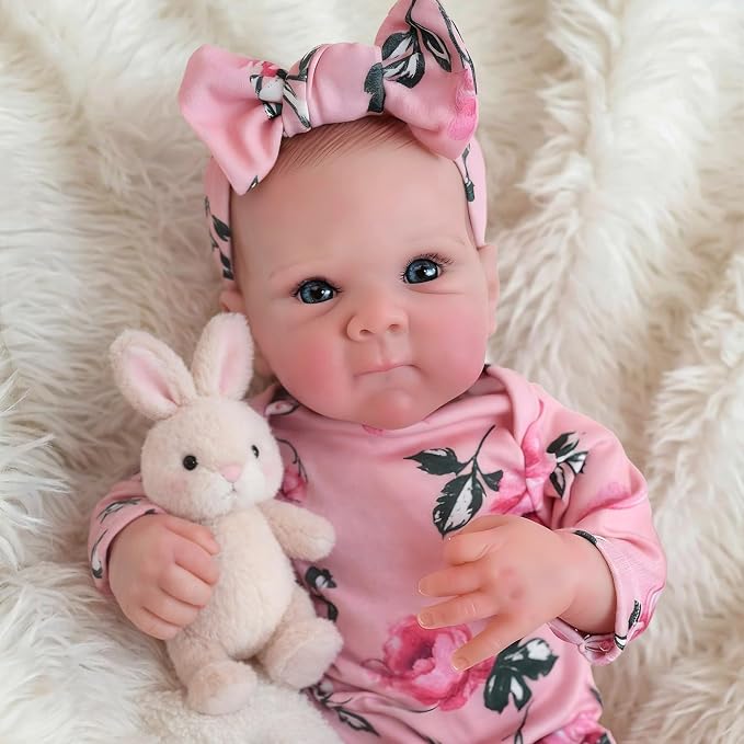 FOCKOF Realistic Reborn Baby Dolls - 18 Inch Real Life Baby Doll Girl Lifelike with Accessories for 3+ Years Old (Red)
