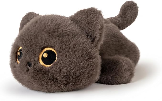 Weighted Cat Stuffed Animal, 20-Inch, 4 lbs Grey Cat Plush, Cuddly Soft Plushie Pillow Gift for Kids & Adults
