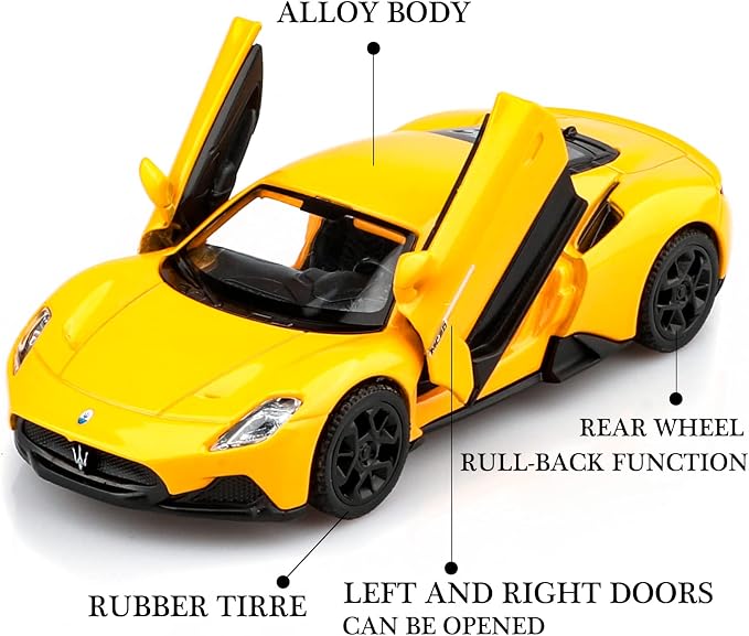 TOKAXI 1/36 Scale Maserati MC20 Diecast Model Car,Pull Back Vehicles Toy Cars,Cars Gifts for Boys Girls