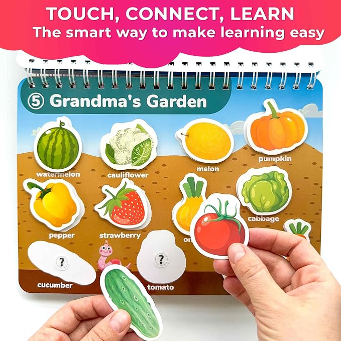 QUOKKA Montessori Busy Book for Toddlers 3-5 - My Preschool Learning Activities for Kids Ages 2-4 - Homeschool Educational Toys for Kids - Velcro Toddler Busy Book for 1+ Year Old