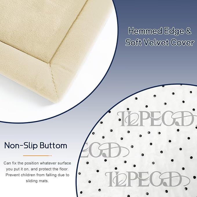 Baby Play Mat for Floor Nursery Rug Muscle Mat Area Rug Playroom Rug 79"x79" Playpen Mat Elastic Foam 1.3" Thick Crawling Mat for Babies,Toddlers, Infants, Kids,Light Beige