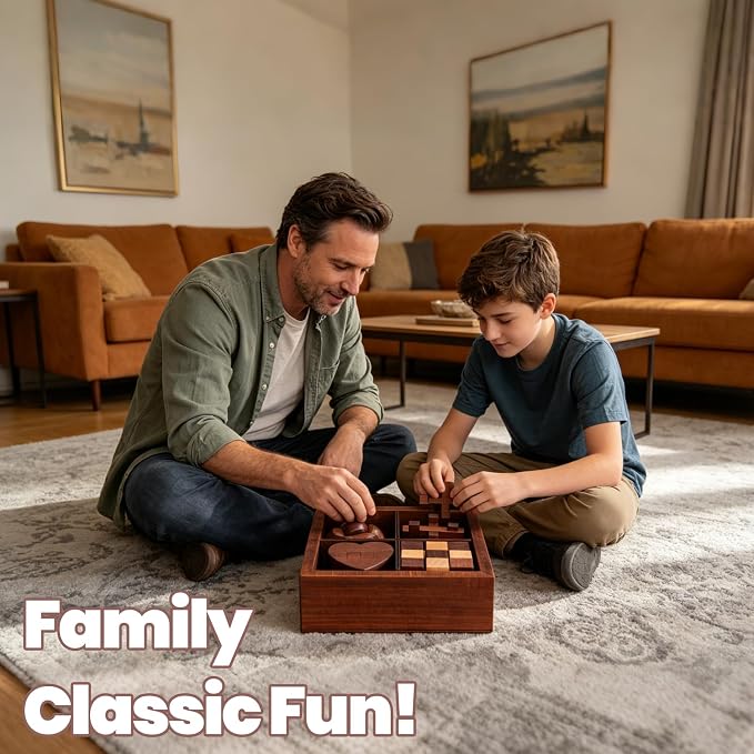 Wooden Brain Teaser Puzzles for Adults Teens - Brain Teaser Puzzles with Wooden Box 3D Puzzle Game Toys for Adults Teens - Unlock Interlocking Wooden Puzzle Adults Teens IQ Education Smart Toys
