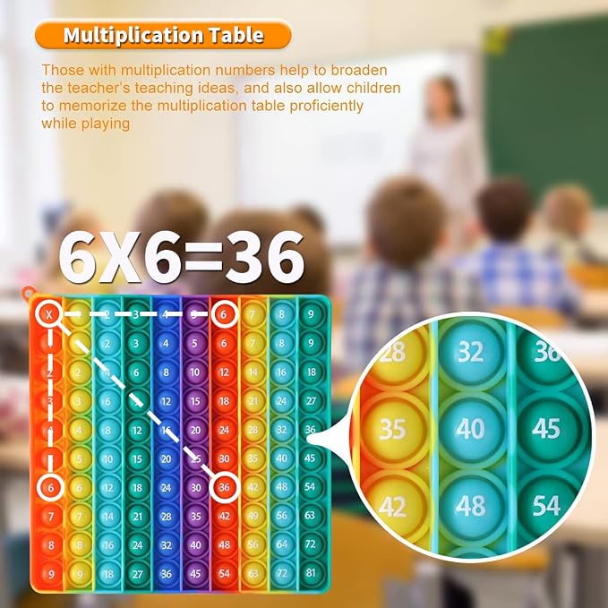P00p with Numbers Multiplication Table Game Fidget Math Toys,Stress Relieving Fidget Learning Game Toy to Create Kinds of Math Manipulative,It Makes Learning Easier and More Fun