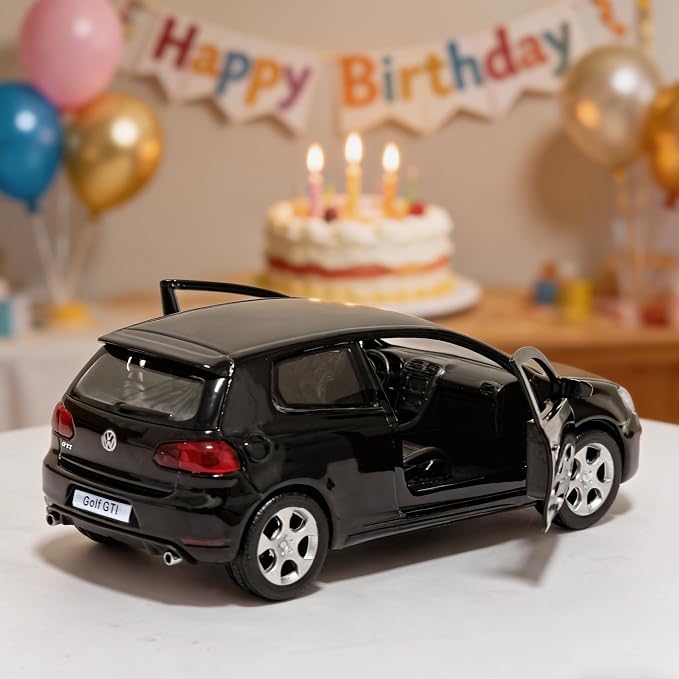Model Car Volkswagen Golf GTI Toy Car 1/36 Metal Collect Car with Pull Back Toy Cars for Boys Children Gift(Black)