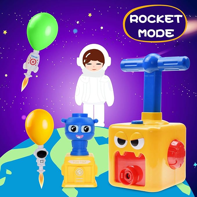 BAKAM Toddler Toys 3-4 for Boys Girls, Balloon Launcher & Powered Car Set, Fun Toddlers STEM Toy Balloon Pump Cars Racer Kit for Kids 3-5 (Bird)