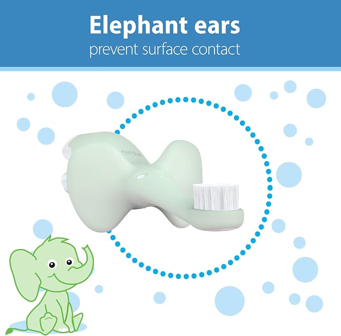 Dr. Brown's Infant-to-Toddler Toothbrush, Elephant, Mint, 0-3 Years