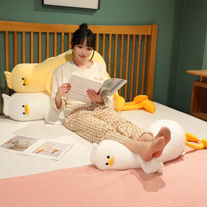 PEACH CAT Long Duck Plush Pillow Cute Duck Stuffed Animal Toy Gift for Girls Boys Yellow 51.1"