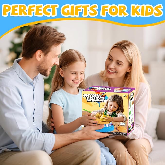 Vinkp Pottery Wheel for Kids - Complete Pottery Painting Kit Arts and Crafts for Kids Ages 8-12 with Air Dry Clay Art Supplies for Girls Boys Toys Birthday Gifts for 6 7 8 9 10 11 12 - Blue