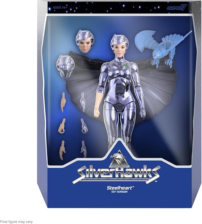 Super7 ULTIMATES! SilverHawks Steelheart - 7" SilverHawks Action Figure with Accessories Classic Cartoon Collectibles and Retro Toys