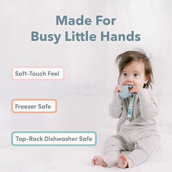 Loulou Lollipop Wild Silicone Teether for Babies 4 Months and Up, Textured Teething Ring for Sore Gums, BPA-Free Food-Grade Silicone, Easy-Grip Open Shape, Dishwasher & Freezer Safe, Llama