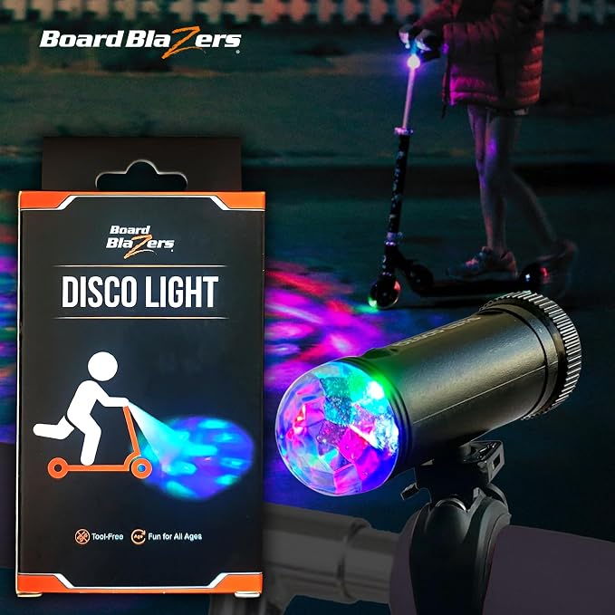 Board Blazers Disco Scooter Lights for Night Riding, Kid Stocking Stuffers, Bike Light for Kids, Christmas Accessories Kids, 3 AAA Batteries Required