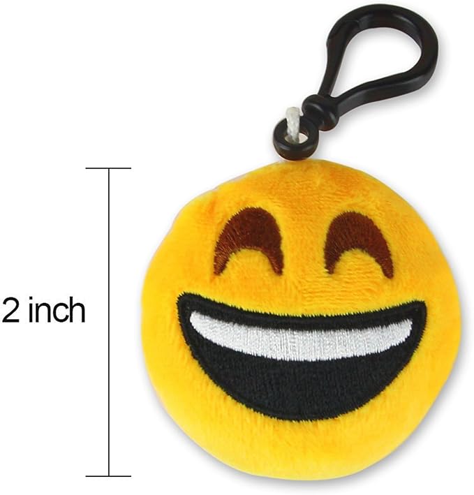 Dreampark emoticon Keychain, Emoticon Plush Key Chain Bulk Toy Valentine's Day Gifts Birthday Party Favors Supplies, Treasure Box Rewards Carnival Prizes Easter Basket Stuffers for Kids, 2" Set of 30