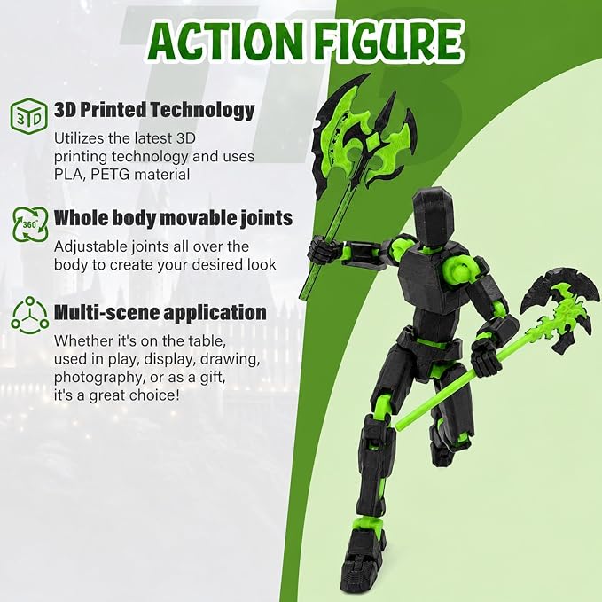 T13 Action Figure Set Assembled-3D Printed Multi-Jointed Movable Dummy 13，Titan 13 Action Figure, Birthday Gifts for Boys, Girls Desktop Decorations