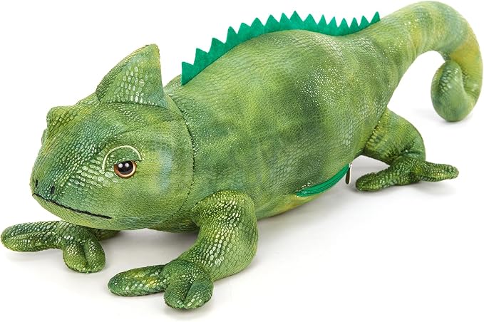 Giant Lizard Stuffed Animal, 31.5" Cute Large Iguana Plush Pillow for Kids Boys Girls, Huge Soft Stuffed Chameleon for Christmas Birthday Gift, Realistic Stuffed Reptile Toy for Animal Lover
