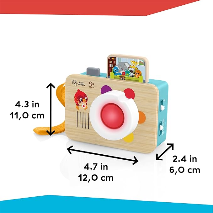 Baby Einstein + Hape Learning Lens Toy Camera for Pretend Play, Ages 6 Months and Up