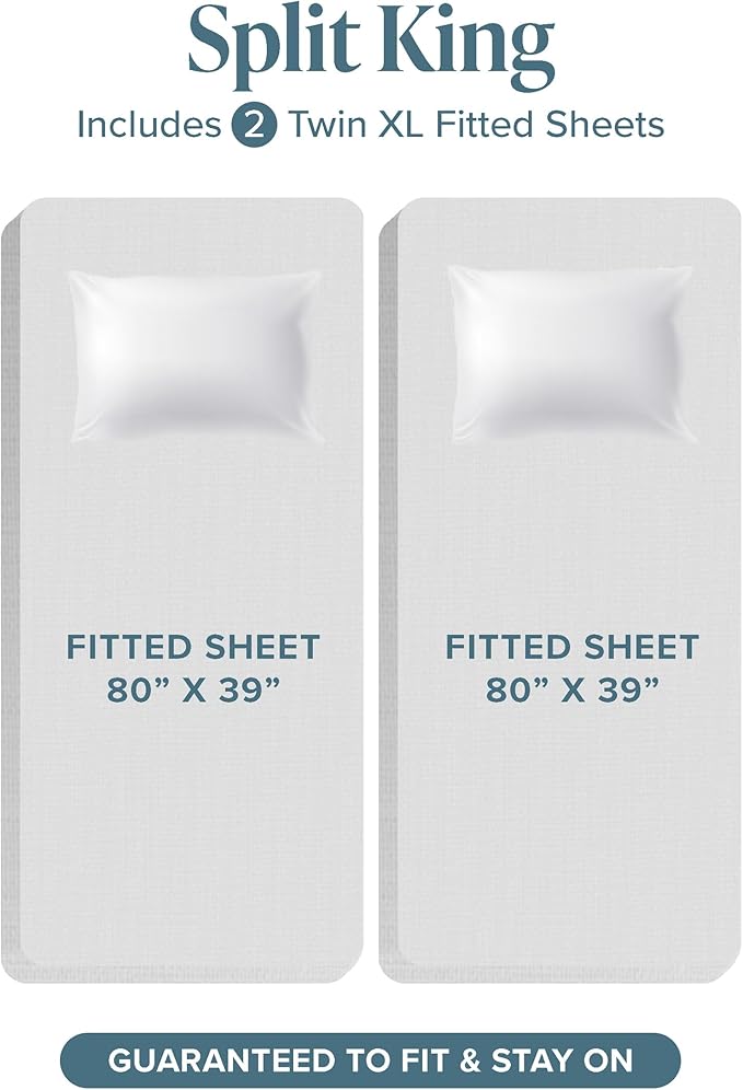 Bare Home Bed-in-A-Bag 8 Piece Comforter & Sheet Set - Split King - Goose Down Alternative - Ultra-Soft 1800 Premium Bed Set (Split King, Taupe/Sand)