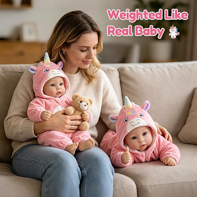 Aori 17 Inch Baby Dolls Realistic Doll with Ultra Real Life Soft Body & Pink Outfits for Girls 3+ | Pretend Play, Dress Up, Nursery Decor