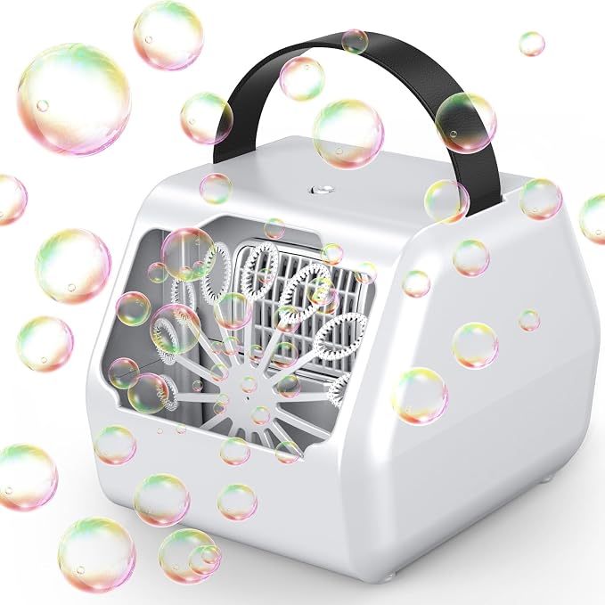 Portable Bubble Machine for Kids with 1800mAh Rechargeable Battery, 400ml Large Tank, Dual Speed Control & USB-C Charging, Indoor Outdoor Bubble Blower Party Toy