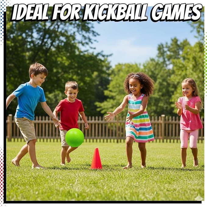 5” Playground Balls for Toddlers & Kids - (6 Pack) Inflatable Rubber Bouncy Dodgeball Balls w/Pump - Small & Colorful for Four Square, Gym, Backyard, Recess, Sports, Preschool & Kindergarten Games
