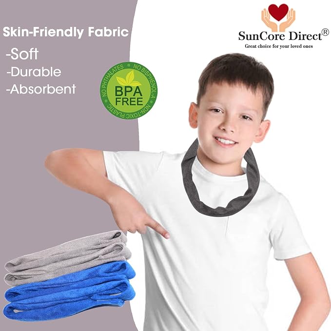Chewy Necklace Sensory, 8 Pack Terry Cloth Chewy Necklaces for Boys Girls with Autism, ADHD, SPD, fidgeting, Anxiety to Chewing, Absorbent Fabric Bands Teething Necklace for Chewers
