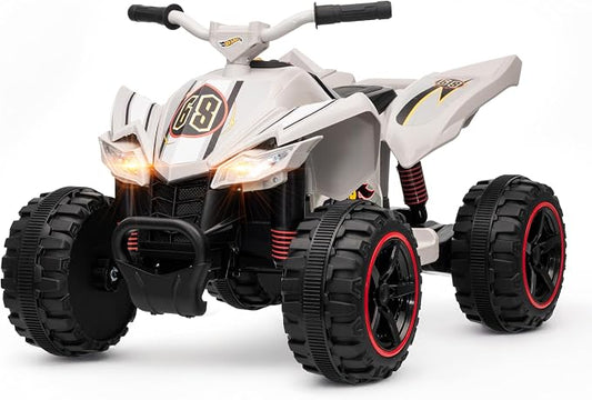Hot Wheels - 12V ATV Ride On Toy for Kids, LED Headlights, Battery Powered