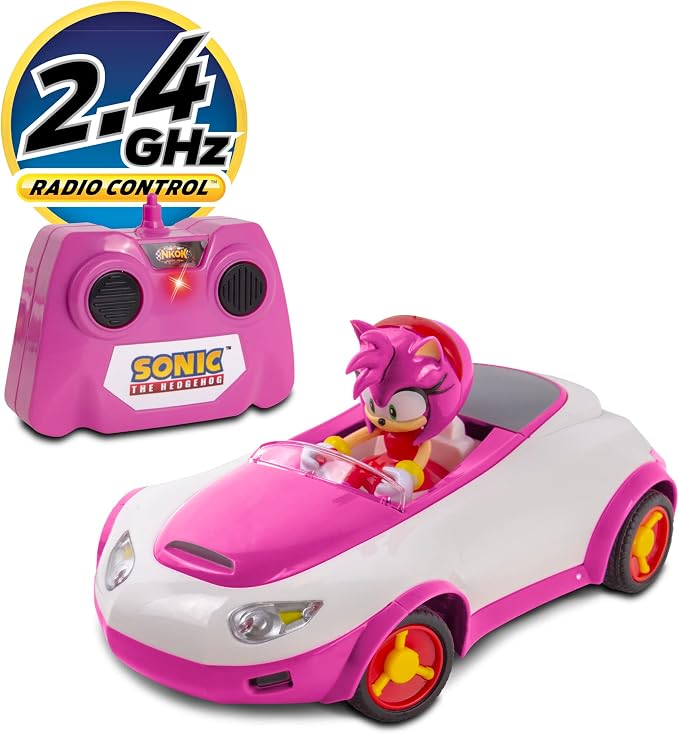 Sonic The Hedgehog Sonic Team Sonic Racing RC: Amy Rose - NKOK (683), 1:28 Scale 2.4GHz Remote Controlled Car, 6.5' Compact Design, Officially Licensed Sega, Battery Powered, Ages 6+