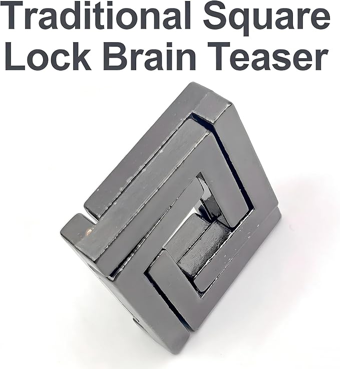 MAGIKON Traditional Brain Teaser, Classical Puzzle Magic Toy (Square Lock)