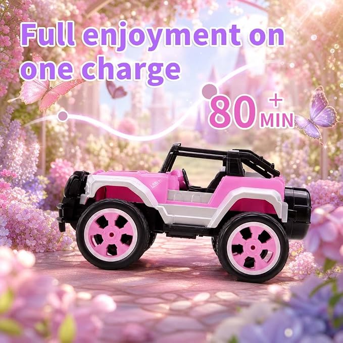 Remote Control Car for Girls, Pink RC Car with Doll and Sticker for Ages 6-10 Years Old Girls, 1:16 Scale 2.4Ghz,OX11S Perfect Christmas Birthday Gifts for Grils