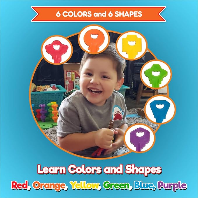 Baby Keys Montessori Toys for Toddlers - Toy Keys, Matching Toddler Games, Learning Toys for 2 Year Olds - Real Keys, Pretend Play Toys and Sensory Toys for Autistic Children with Activity eBook