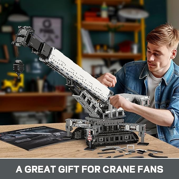 Mould King MOC Mobile Crane Truck Building Blocks Kits, Heavy-Duty Truck Sets to Build, APP Remote Control Large Engineering Crane, Construction Vehicles Model for Adults (4000 Pieces)