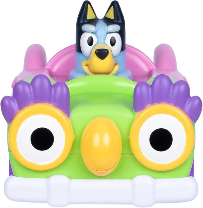 Bluey 4 Pack Mini Racers, The Most Popular Characters in Mini Vehicle Form. Now Includes Chattermax Mini Car, Bandit & Unicorse Convertible, Garbage Truck, & Chili & 4WD